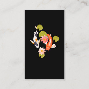 Cartão De Visita Koi Fish Water Lily Japonesa Carpa Fisicultura