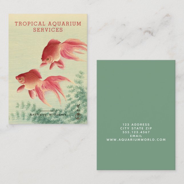 Cartão De Visita Koson, Peixes Dourados - Belas Artes Japonesas - A (Frente/Verso)