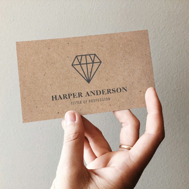 Cartão De Visita Kraft Modern Black Diamond Professional (Criador carregado)