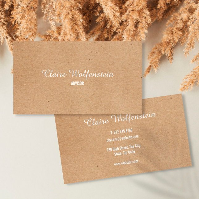 Cartão De Visita Kraft Modern Profissional Minimalista (Criador carregado)