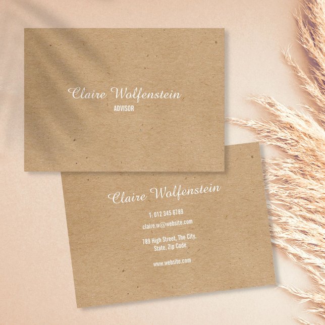 Cartão De Visita Kraft Modern Profissional Minimalista (Criador carregado)