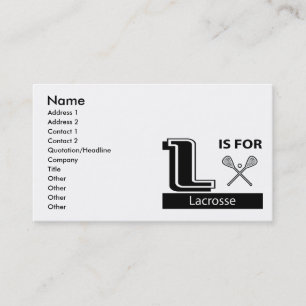Cartão De Visita L é para o Lacrosse