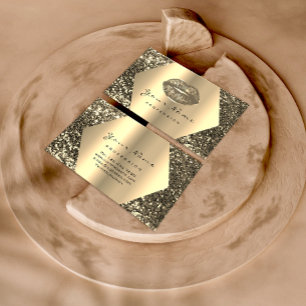 Cartão De Visita Lábios De Beijo De Artista Da Sepia Glitter Doura