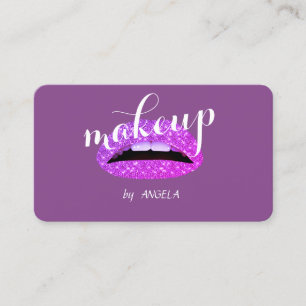 Cartão De Visita Lábios Modernos Elegantes Glamourosos Violeta Bril