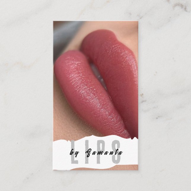 Cartão De Visita Lábios PMU Microblading Henna Salon (Frente)