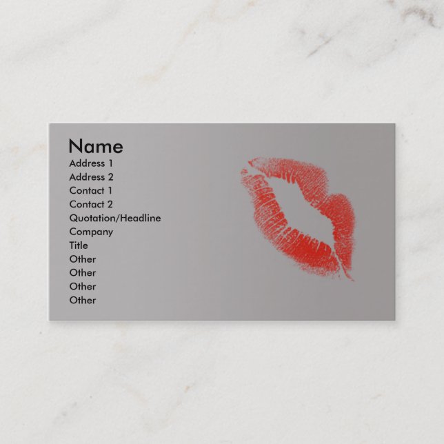 Cartão De Visita Lábios vermelhos (Frente)