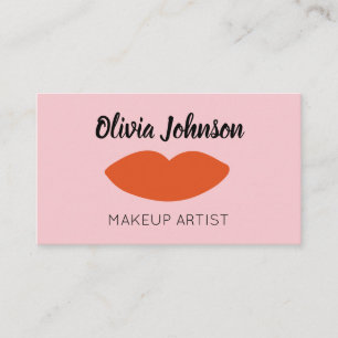 Cartão De Visita Lábios Vermelhos Básicos Franceses Modernos