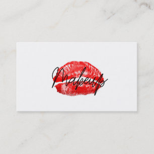 Cartão De Visita Lábios Vermelhos Beijo Maquiagem Beleza Glam Chic