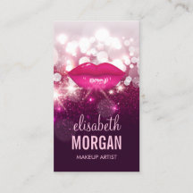 Lábios vermelhos do artista Maquietado com brilho 