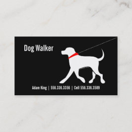 Cartão De Visita Laboratório de Negócios Pet de Cão Walker Preto Mo