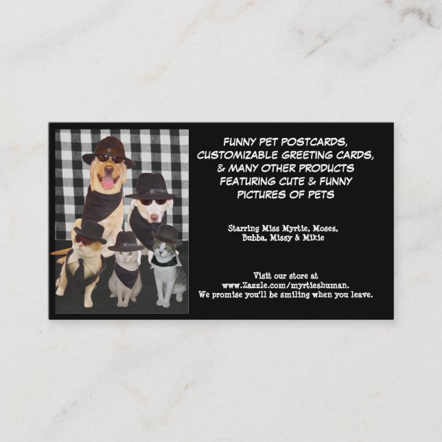 Cartão De Visita Laboratórios dos azuis de Myrtie & gatos legal (Frente)