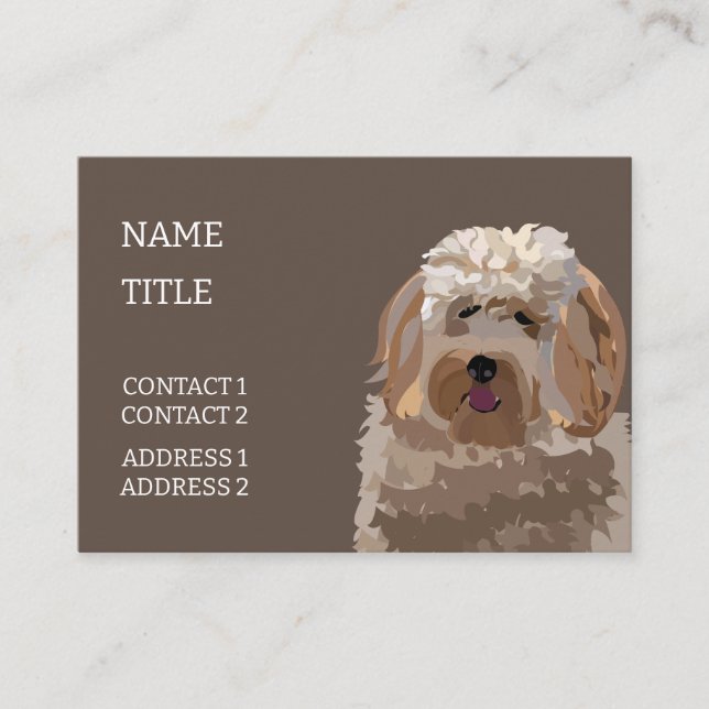 Cartão De Visita Labradoodle Goldendoodle Poodle Dog Pet (Frente)