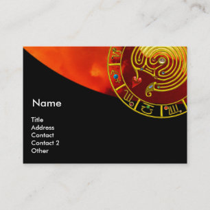 Cartão De Visita LABYRINTH ASTRAL,ASTROLOGY ZODIAC SGN CHART Black