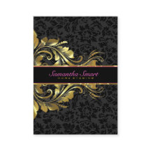 Lace Floral Dourado dos Damascos Negros Elegantes