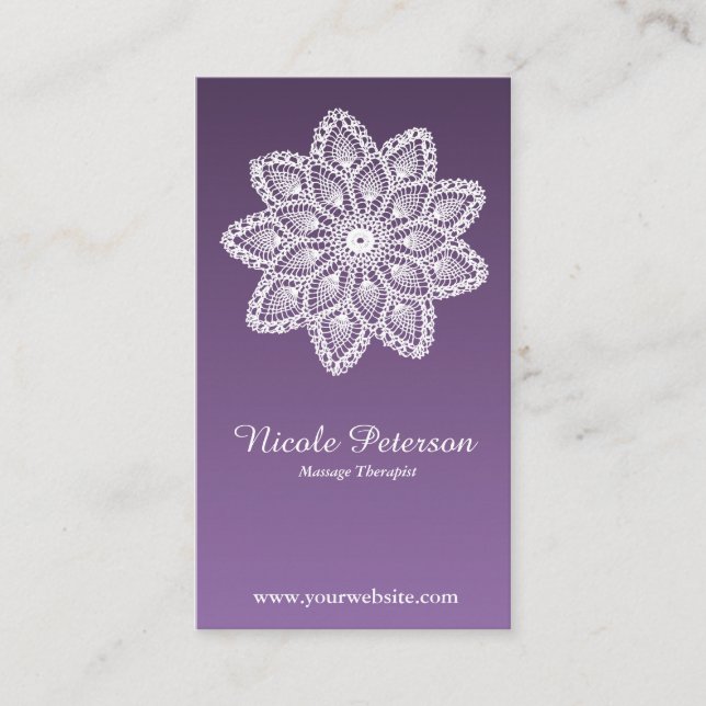 Cartão De Visita Laço branco - massagem (Frente)