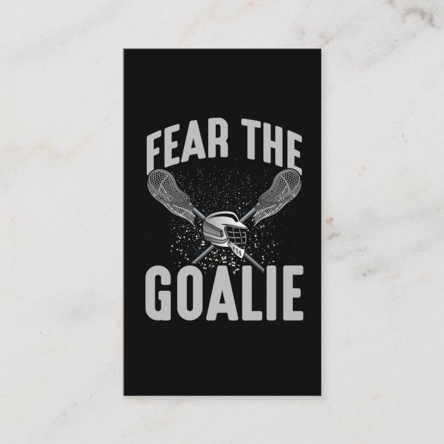 Cartão De Visita Lacrosse Player Lax Goalie Stick Diversão Esportiv (Frente)