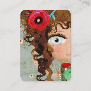 Cartão de Visita Lady Beautiful Eye Hair Grunge