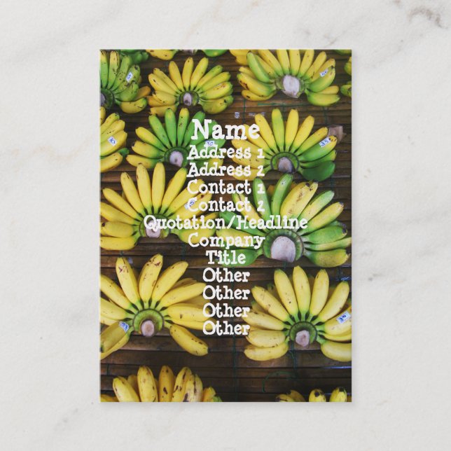 Cartão De Visita Lady Finger Bananas ~ Ovo Banana (ก ล้ ว ย ไ ข่) (Frente)