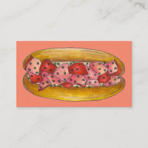 Cartão De Visita Lagosta Roll Sandwich Maine Comida Seafood Beach