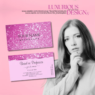 Cartão De Visita Lágrimas cor-de-rosa glamourosas e estrelas cinti