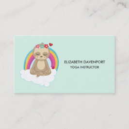 Cartão De Visita Lama Meditante Bonita em Lotus Position Yoga