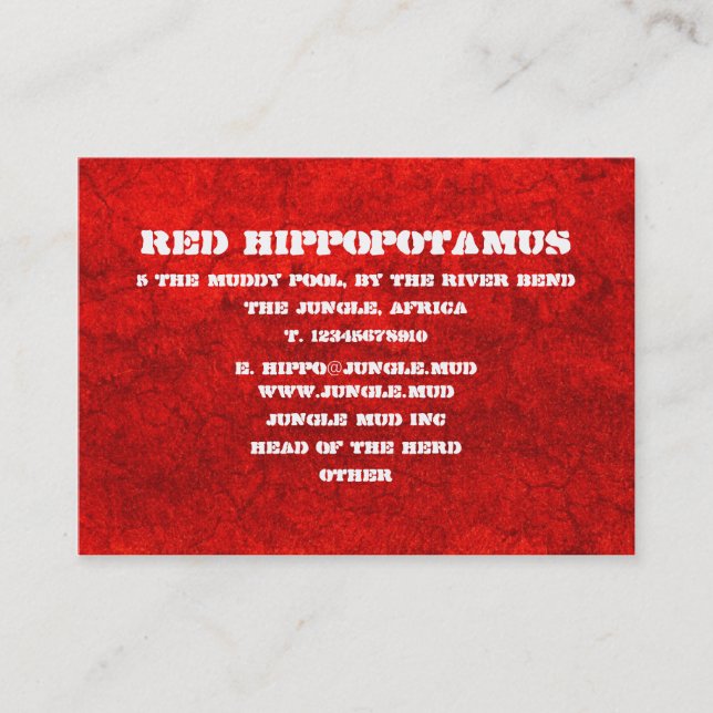 Cartão De Visita Lama vermelha (Frente)