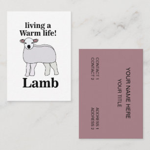 Cartão De Visita Lamb Vivendo Uma Lâmpada Quente Engraçada