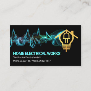 Cartão De Visita Lâmpada Dourada criativa de carga elétrica em grev