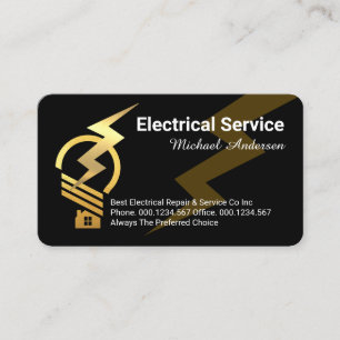 Cartão De Visita Lâmpada Dourada Iluminação Doméstica Energizada