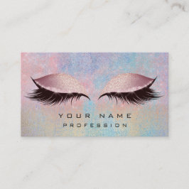 Cartão De Visita Lâmpadas Azuis Douradas Luminosas Cor-de-Rosa Bril