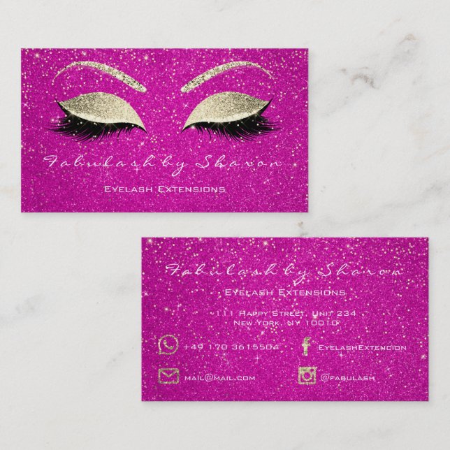 Cartão De Visita Lâmpadas De Cãibras De Cãibras Douradas De Confett (Frente/Verso)