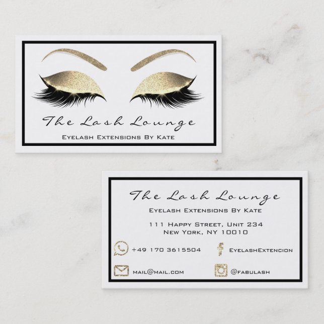 Cartão De Visita Lâmpadas de sobrancelha Levantadas Brilhante Doura (Frente/Verso)