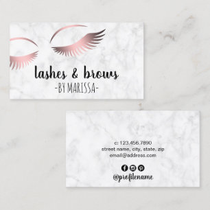 Cartão De Visita Lâmpadas e sobrancelhas de ouro de rosa de mármo