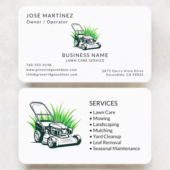 Cartão De Visita Landscaping and Lawn Maintenance (Criador carregado)