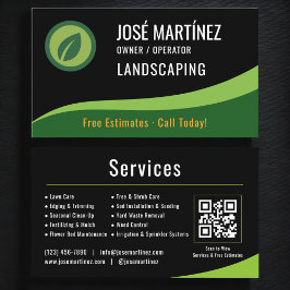 Cartão De Visita Landscaping Lawn Service QR Code