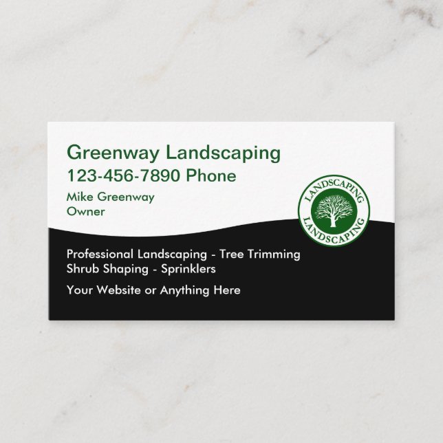 Cartão De Visita Landscaping Services Simple Modern Business Cards (Frente)