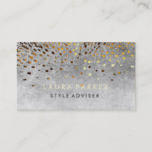Cartão De Visita Lápice Elegante - Preto Faux Confetti