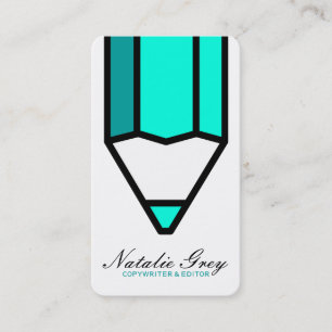 Cartão De Visita Lápis moderno do editor criativo do Copywriter do