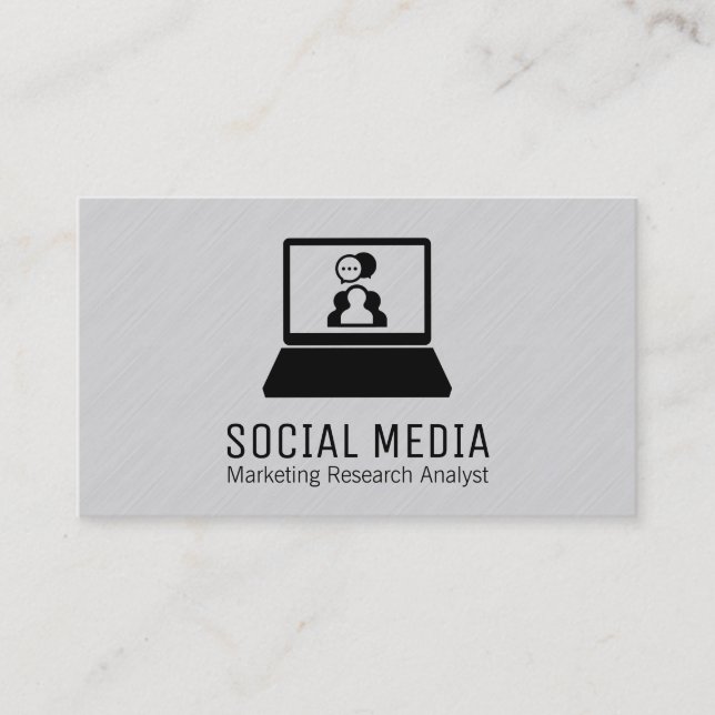 Cartão De Visita Laptop | Linhas de Textura 2 (Frente)