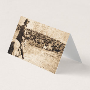 Cartão De Visita Lar no Range Vintage Cowboy Old West