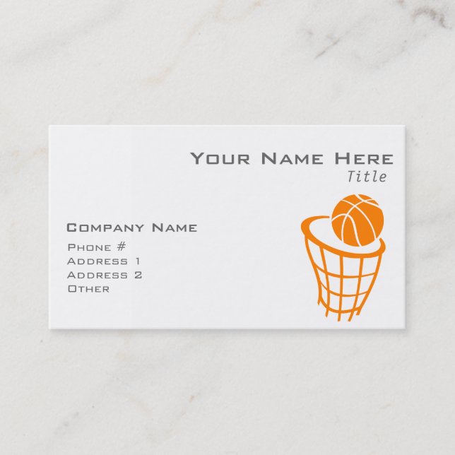 Cartão De Visita Laranja Basquete (Frente)