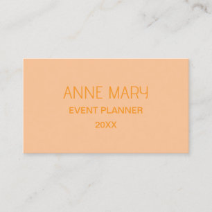 Cartão De Visita Laranja Coral Pêssego Cor Personalizada Casamento