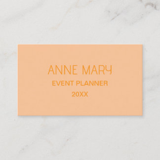 Cartão De Visita Laranja Coral Pêssego Cor Personalizada Casamento