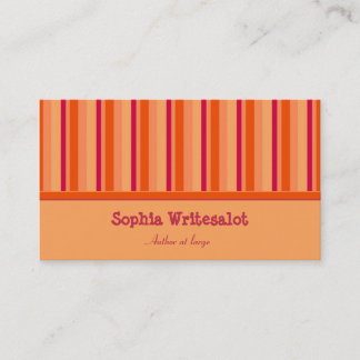 Cartão De Visita Laranja de amora, de listras brancas