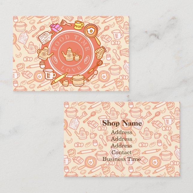 Cartão De Visita Laranja de Kitchenware (Frente/Verso)