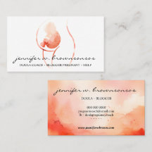Laranja Doula Nascimento Aquarela Grávida Recém-Na