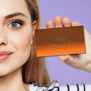 Cartão De Visita Laranja e Letras Espelho Teais com Foto em Greve