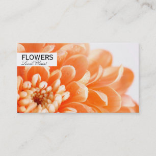 Cartão De Visita Laranja elegante do florista  