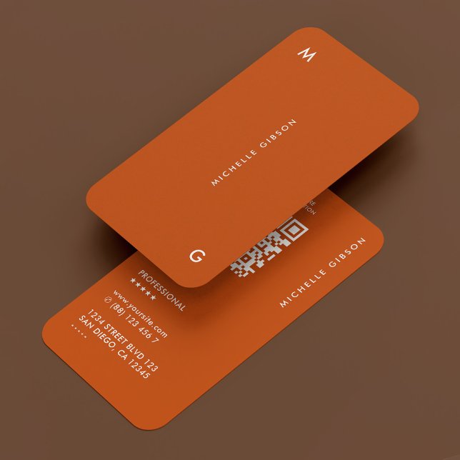 Cartão De Visita Laranja Moderno Simples Profissional (Professional Simple Modern Orange Business Card
)