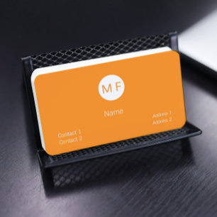 Cartão De Visita laranja neon monogramada
